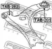 Сайлентблок переднього важеля (задн.) Corolla 00-08 FEBEST TAB-201 (фото 2)