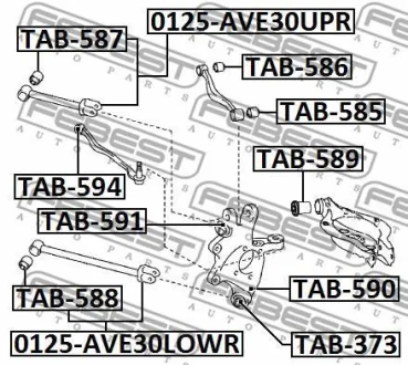 Сайлентблок заднього важеля під амортизатор FEBEST TAB589
