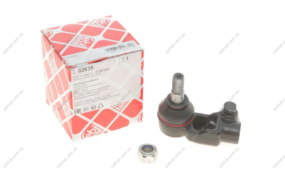 Наконечник тяги рульової (L) Opel Kadett E -91/Daewoo Lanos 95- FEBI BILSTEIN 02635 (фото 1)