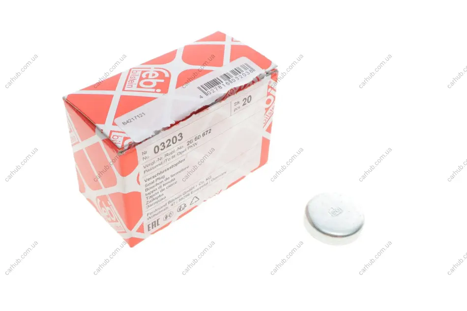 Заглушка блоку циліндрів Opel Omega/Astra/Vectra 1.6-2.0 91-03 (d=30mm) FEBI BILSTEIN 03203 (фото 1)
