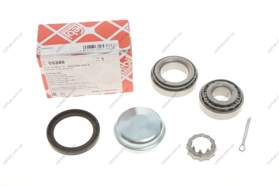 Підшипник маточини (задньої) Audi 80/100/A4/A6 (к-кт) FEBI BILSTEIN 05386 (фото 1)