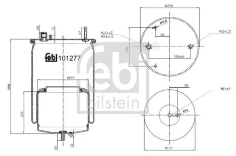 Пневмоподушка задн (діаметр: 197/229мм) VOLVO FH II, FH III, FM II, FM III, FMX II, FMX III 01.12- FEBI BILSTEIN 101277