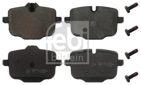 Комплект гальмівних колодок задн (з болтами), BMW 2 (G42, G87), 5 (F10), 5 (F11), 5 (G30, F90), 5 (G31), 6 (F12), 6 (F13), 6 GRAN COUPE (F06), 6 GRAN TURISMO (G32), 7 (G11 1.6-Electric 01.10- FEBI BILSTEIN 16812