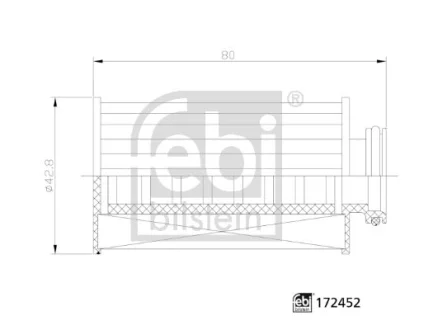 Фільтр AdBlue DAF CF 1016 A/1016 AK/1016 K/1016 KO/1016, 1016 L/1018 A/1018 AK/1018 K/1018 KO/1018, 1018 L/1021 A/1021 AK/1021 K/1021 KO/1021, 1021 L/1023 A/1023 AK/1023 K/1023 KO/1023, 1023 L/1024 A/ FEBI BILSTEIN 172452