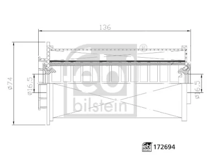 Паливний фільтр (з ущильнюючим кільцем) JEEP WRANGLER IV 2.2D 11.17- FEBI BILSTEIN 172694