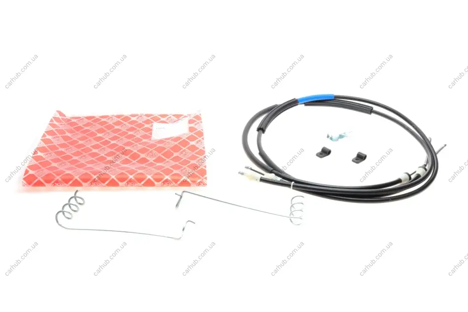 Трос ручника (задній) Ford Connect 02-13 (-ABS) (низька база) (барабанне гальмо) FEBI BILSTEIN 173750 (фото 1)
