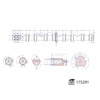 Розподільний вал VW Golf 07-/T5 2.0 TSI 11- (впуск) FEBI BILSTEIN 175291