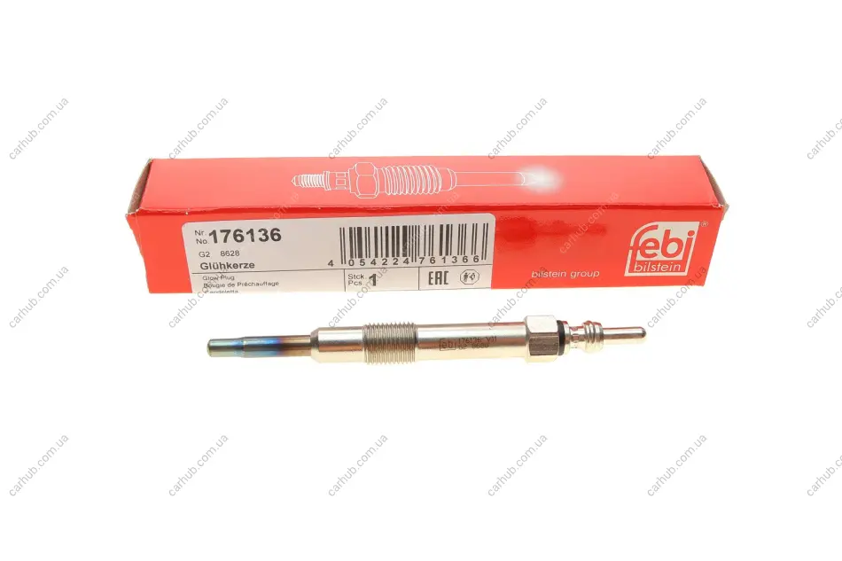 Свічка розжарювання Fiat Doblo 1.9JTD 01- (11V) M10x1.0 (L=103mm) FEBI BILSTEIN 176136 (фото 1)