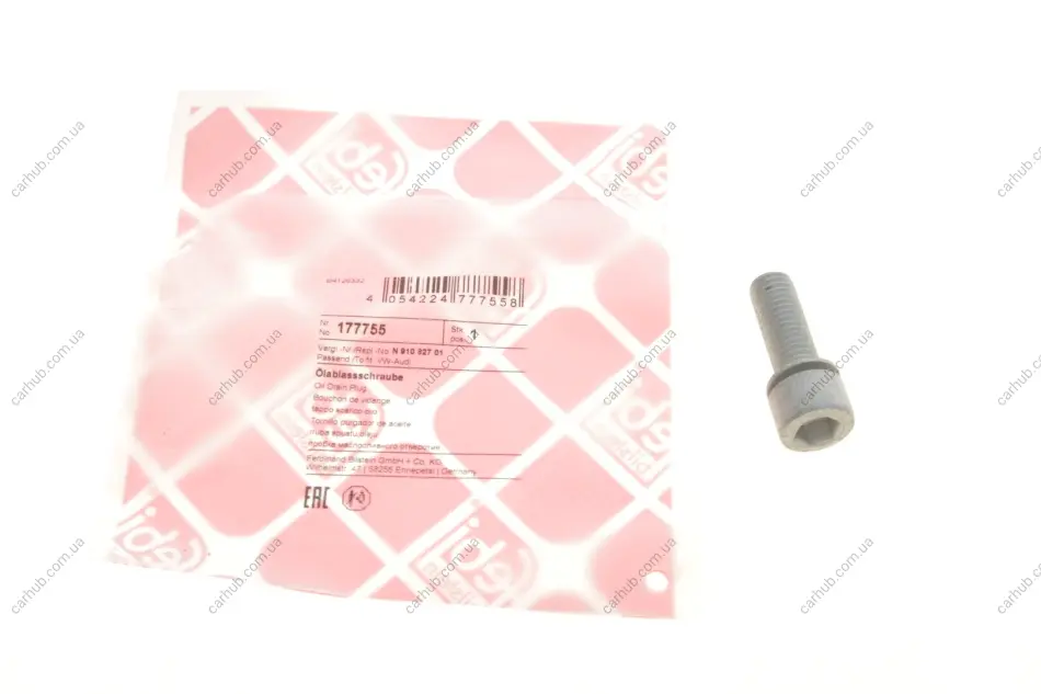 Болт зливу оливи (муфти Haldex) VW Crafter 2.0 TDI 4motion 11- (M10x1.5x) FEBI BILSTEIN 177755 (фото 1)