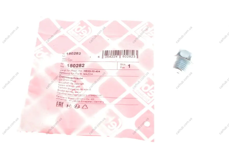 Болт зливу оливи VW T4 1.9 D 90-95 (M14x1.5/ L=10) FEBI BILSTEIN 180282 (фото 1)