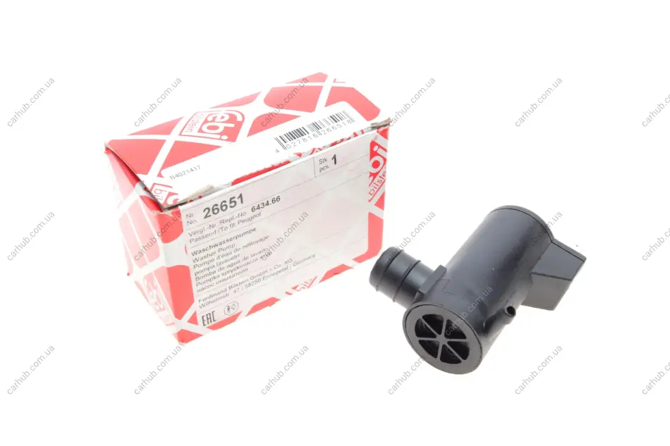 Насос омивача скла Citroen AX/BX/Peugeot 106/205/309/405 -03 FEBI BILSTEIN 26651 (фото 1)