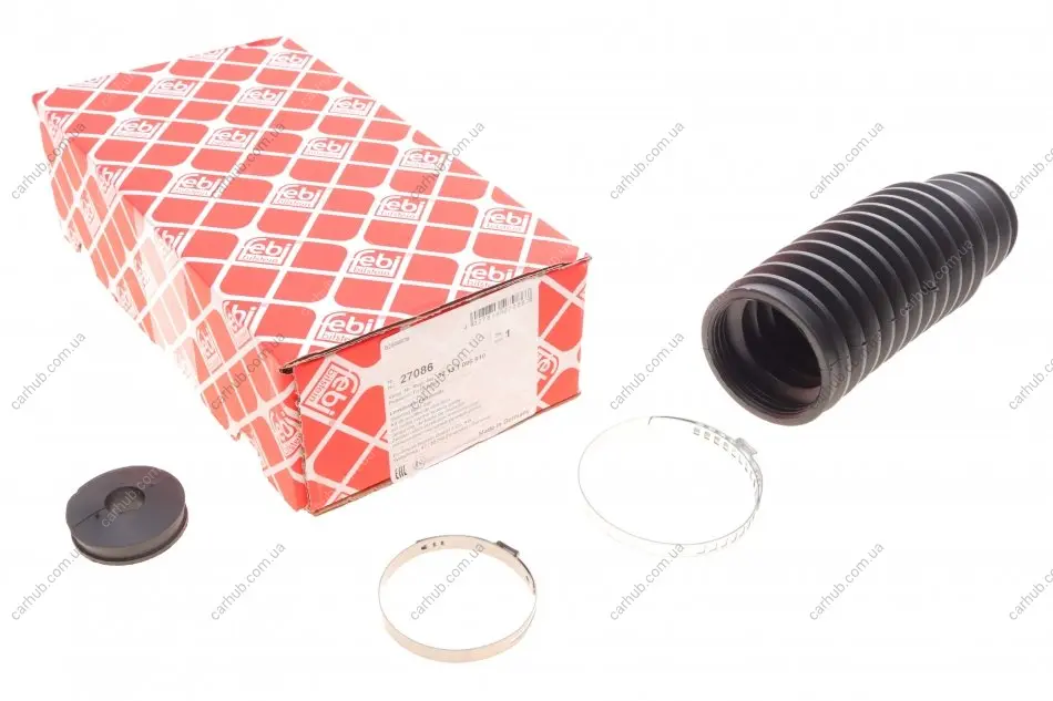 Пильник рейки рульової BMW 3 (E46) 98-05 (15x186x55) (з хомутами) FEBI BILSTEIN 27086 (фото 1)