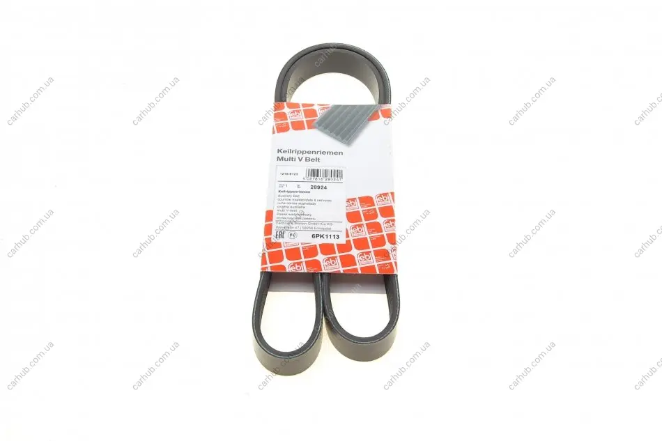 Ремінь генератора VW T6 2.0 TSI 15- (6PK1113) FEBI BILSTEIN 28924 (фото 1)