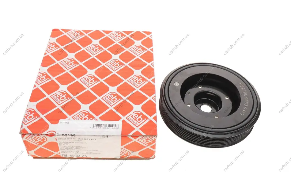 Шків колінвалу VW Golf VI/Passat/Audi A6 2.0TSI/2.0GTI/2.0TFSI 04- (d=143mm) FEBI BILSTEIN 32195 (фото 1)
