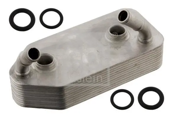 Масляний радіатор AUDI A3 SEAT CORDOBA, CORDOBA VARIO, IBIZA II, LEON, TOLEDO II SKODA OCTAVIA I VW BORA, BORA I, CALIFORNIA T4 CAMPER, GOLF IV, NEW BEETLE, PASSAT B3/B4 1.0-3.2 08.88-12.13 FEBI BILSTEIN 33837 (фото 1)