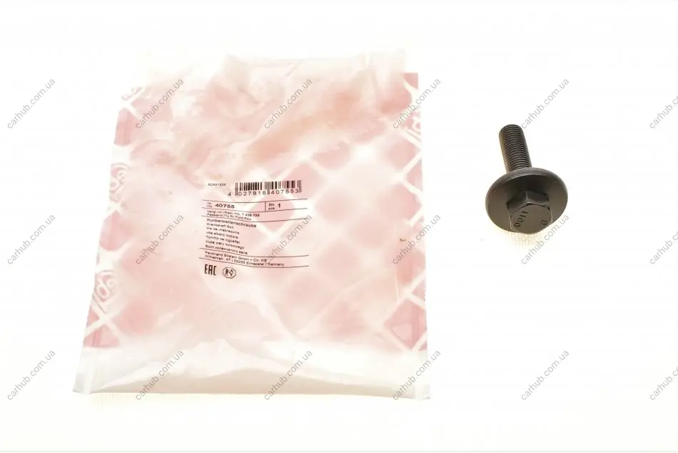 Болт шківа колінвалу Ford Fiesta/Focus 95- (M12x1.5/L=44mm) FEBI BILSTEIN 40755 (фото 1)