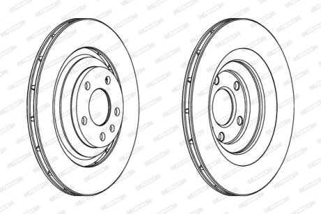 Комплект гальмівних дисків (2 шт) задн лів/прав AUDI A4 B8, A5, A6 ALLROAD C6, A6 C6, A6 C7, A7, A8 D4, Q5 2.0-4.2 05.04-09.18 FERODO DDF1240C