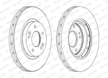 Комплект гальмівних дисків (2 шт) передн лів/прав HYUNDAI SANTA FÉ I, TUCSON KIA SPORTAGE II MITSUBISHI ASX, OUTLANDER II 1.6-2.7 08.00- FERODO DDF1292C
