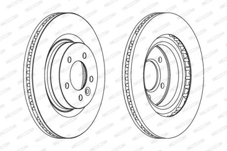 Диск гальмівний передн лів/прав LAND ROVER DISCOVERY III, RANGE ROVER SPORT I 4.4 07.04-03.13 FERODO DDF1432C-1