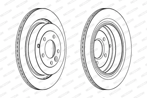 Диск гальмівний задн лів/прав LAND ROVER DISCOVERY III, DISCOVERY IV, RANGE ROVER SPORT I 2.7D-5.0 07.04-12.18 FERODO DDF1433C-1 (фото 1)