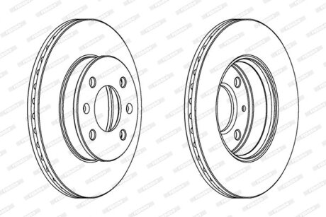 Комплект гальмівних дисків (2 шт) передн лів/прав HYUNDAI GETZ 1.1-1.6 09.02-12.10 FERODO DDF1529C