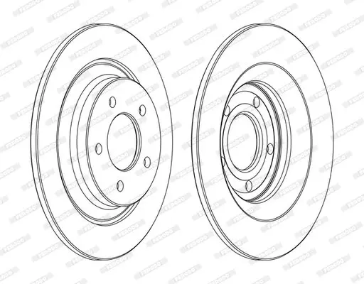 Комплект гальмівних дисків (2 шт) задн лів/прав MAZDA 5 1.6D-2.3 02.05- FERODO DDF1547C (фото 1)