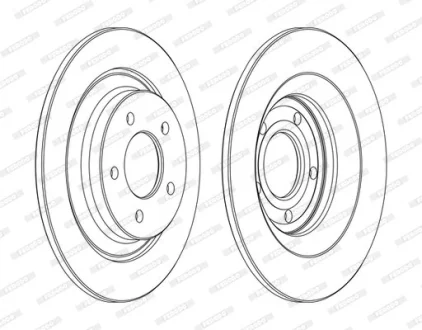 Комплект гальмівних дисків (2 шт) задн лів/прав MAZDA 5 1.6D-2.3 02.05- FERODO DDF1547C