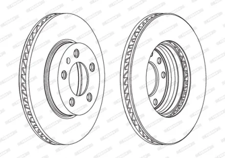 Диск гальмівний передн лів PORSCHE CAYENNE VW TOUAREG 2.5D-6.0 09.02-03.18 FERODO DDF1591LC-1