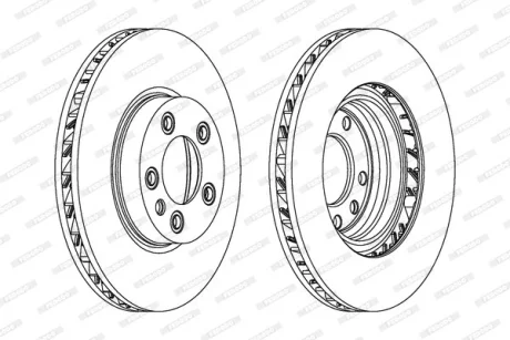 Диск гальмівний передн прав PORSCHE CAYENNE VW TOUAREG 2.5D-4.8 09.02-03.18 FERODO DDF1591RC-1