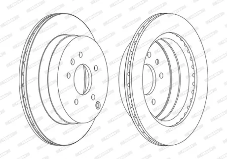 Комплект гальмівних дисків (2 шт) задн лів/прав CHEVROLET CAPTIVA, EQUINOX, LACETTI OPEL ANTARA A 1.4-3.4 04.03- FERODO DDF1660C