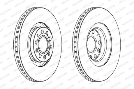Диск гальмівний передн лів/прав AUDI A4 B5, A4 B6, A4 B7, A4 B8, A6 C5, ALLROAD C5 SEAT EXEO, EXEO ST 1.8-4.2 04.95-12.15 FERODO DDF1705C-1