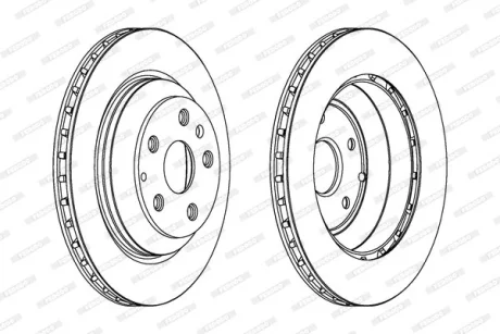 Диск гальмівний задн лів/прав AUDI Q7 PORSCHE CAYENNE 3.0-6.0D 05.02-12.18 FERODO DDF1855C-1