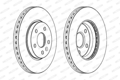 Комплект гальмівних дисків (2 шт) передн лів/прав CHEVROLET AVEO, BOLT, CRUZE, VOLT OPEL ASTRA J, ASTRA J GTC 1.2-Electric 05.09- FERODO DDF1869C