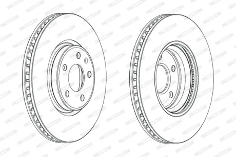 Диск гальмівний передн лів/прав AUDI A4 ALLROAD B8, A4 B8, A5, A6 C7, A7, Q5 1.8-3.2 06.07-09.18 FERODO DDF1996C-1