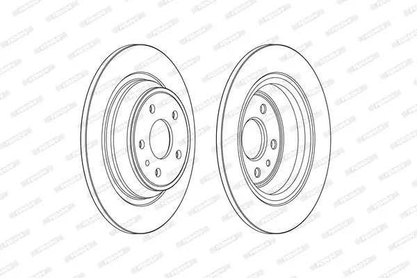 Комплект гальмівних дисків (2 шт) задн лів/прав FORD MONDEO V FORD USA FUSION 1.0-2.5 09.12-03.22 FERODO DDF2338C (фото 1)