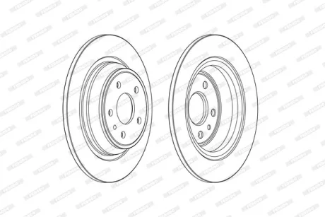 Комплект гальмівних дисків (2 шт) задн лів/прав FORD MONDEO V FORD USA FUSION 1.0-2.5 09.12-03.22 FERODO DDF2338C