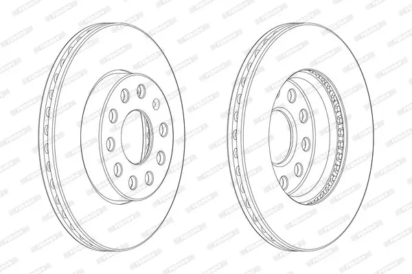 Диск гальмівний передн лів/прав AUDI A3 SEAT LEON, LEON SC, LEON ST SKODA OCTAVIA II, OCTAVIA III VW GOLF ALLTRACK VII, GOLF SPORTSVAN VII, GOLF VII 1.0-2.0D 02.04-03.21 FERODO DDF2400C-1 (фото 1)