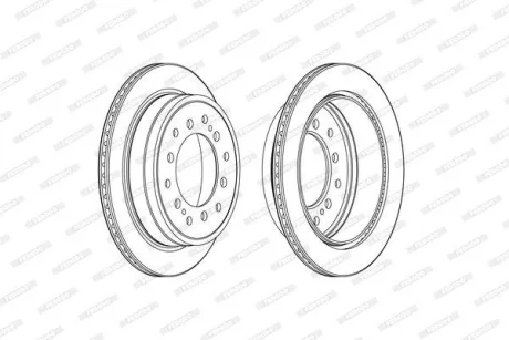 Комплект гальмівних дисків (2 шт) задн лів/прав LEXUS GX TOYOTA 4 RUNNER V, FJ CRUISER, FORTUNER, LAND CRUISER, LAND CRUISER PRADO 2.7-4.6 01.06- FERODO DDF2505C