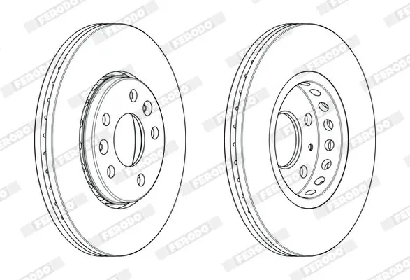 Комплект гальмівних дисків (2 шт) передн лів/прав FIAT TALENTO NISSAN NV300, PRIMASTAR OPEL VIVARO B RENAULT TRAFIC III 1.6D/2.0D/Electric 05.14- FERODO DDF2507C (фото 1)