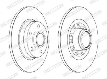 Гальмівний диск із підшипником задн лів/прав FIAT TALENTO NISSAN NV300, PRIMASTAR OPEL VIVARO B RENAULT TRAFIC III 1.6D/2.0D/Electric 05.14- FERODO DDF2602-1
