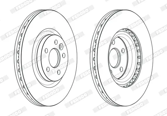 Диск гальмівний передн лів/прав JAGUAR E-PACE LAND ROVER DISCOVERY SPORT, RANGE ROVER EVOQUE 1.5H-2.2D 06.11- FERODO DDF2632C-1 (фото 1)