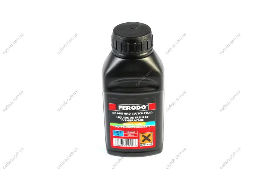 Гальмівна рідина DOT4 (0,25L) [сухість: 249°C, вологість: 158°C SAE 1350, ISO/DIN 4925 FERODO FBX025A (фото 1)