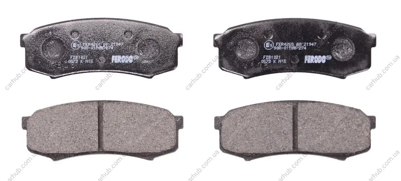 Комплект гальмівних колодок задн, LEXUS GX MITSUBISHI PAJERO IV TOYOTA 4 RUNNER IV, 4 RUNNER V, AVALON, COROLLA, FJ CRUISER, LAND CRUISER, LAND CRUISER 100, LAND CRUISER 80 1.4-4.7 11.84- FERODO FDB1021 (фото 1)