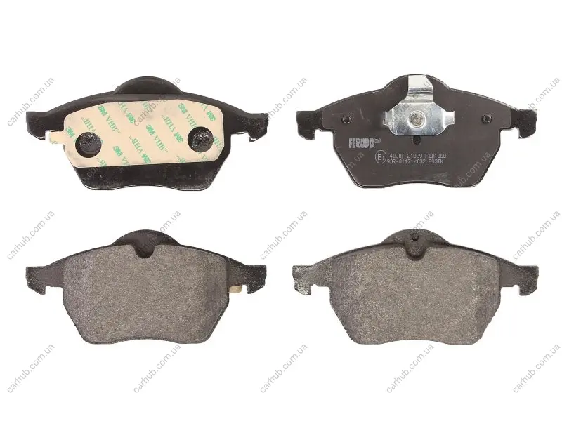 Комплект гальмівних колодок передн (із замком), CHEVROLET VECTRA INFINITI Q45 III OPEL ASTRA G, CALIBRA A, VECTRA B RENAULT MEGANE I CLASSIC SAAB 900 II, 9-3, 9-5 1.6-4.5 08.91-12.09 FERODO FDB1068 (фото 1)