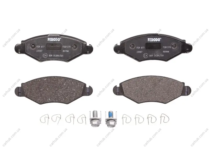 Комплект гальмівних колодок передн, CITROEN XSARA NISSAN KUBISTAR PEUGEOT 206, 206+, 306 1.1-1.9D 06.94- FERODO FDB1378 (фото 1)