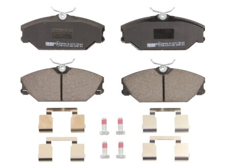 Комплект гальмівних колодок передн (з гвинтами гальмівного супорта), RENAULT CLIO II, LAGUNA I, MEGANE I, MEGANE I CLASSIC, MEGANE I COACH, MEGANE SCÉNIC, SAFRANE II, SCENIC I 1.4-3.0 11.93-06.09 FERODO FDB1420