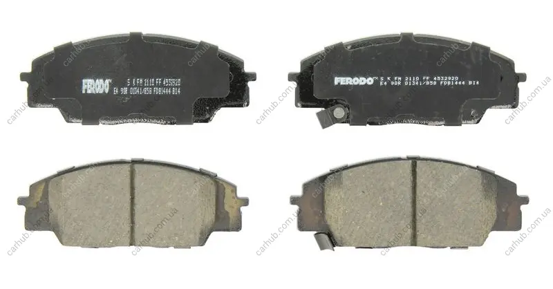 Комплект гальмівних колодок передн, ACURA RSX HONDA CIVIC VII, CIVIC VIII, S2000 2.0/2.2 03.99- FERODO FDB1444 (фото 1)