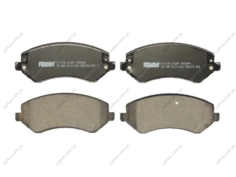 Комплект гальмівних колодок передн, CHRYSLER VOYAGER III, VOYAGER IV DODGE CARAVAN JEEP CHEROKEE 2.0-3.8 01.95-12.08 FERODO FDB1576 (фото 1)