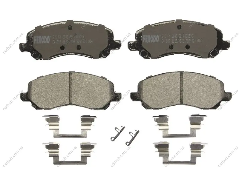 Комплект гальмівних колодок передн, CHRYSLER 200, SEBRING CITROEN C4 AIRCROSS DODGE AVENGER, CALIBER, CARAVAN, STRATUS JEEP COMPASS, PATRIOT MAZDA CX-7 MITSUBISHI ASX 1.3-3.5 10.86- FERODO FDB1621 (фото 1)