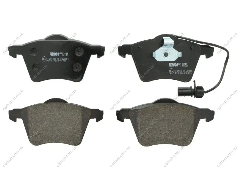 Комплект гальмівних колодок передн (із замком), FORD GALAXY I, GALAXY MK I SEAT ALHAMBRA VW SHARAN 1.9D-2.3 03.95-03.10 FERODO FDB1654 (фото 1)